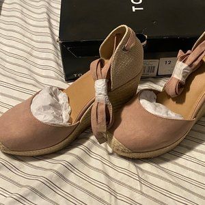 Blush Pink Faux Suede Platform Wedge